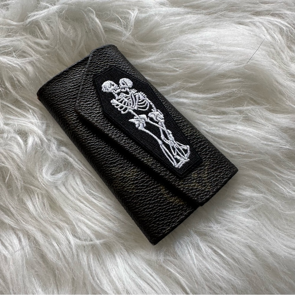 Authentic Vintage Louis Vuitton Keyholder - CUSTOM DESIGNED with skeleton patch
